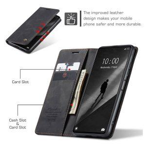 CASEME 013 Series Leather Redmi Note 12 4G Cover  – Black