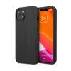 AMG iPhone 13 PU Carbon Leather Gray Stripe Cover - Black (AMHCP13MBLSCA) - Image 2