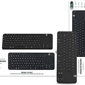 Green Lion Dual Mode Portable Wireless Bluetooth Keyboard with Touchpad Black