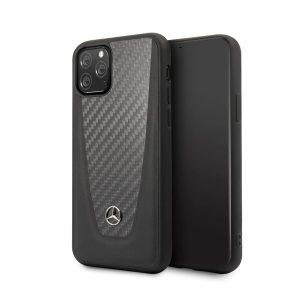 Mercedes-benz iP 11 Pro Genuine Leather With Carbon Fiber Cover – Black