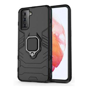 Ring Kickstand Rugged Protective Cover for SAM S21 – Black