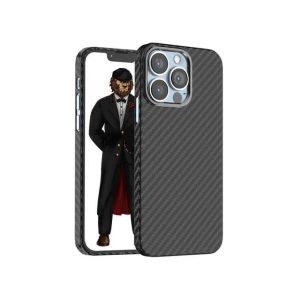 Green Carbon Pro Case with Metal Camera Ring for iP 13 Pro – Black