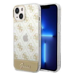 Guess 4G Electro Script Hard Cover for iP 14 Plus – Gold (GUHCP14MHG4MHG)