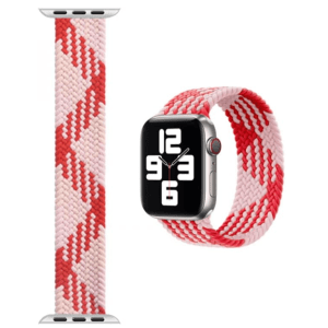 WIWU Braided Solo Loop Watchband for iWatch 42/44mm – Red
