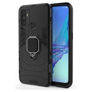 Ring Kickstand Rugged Protective Oppo A53 Cover – Black