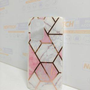 YB IMD Series-3 SAM A53 5G Marble Pattern Cover – Pink / White