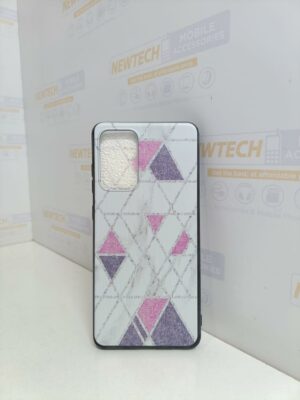 Marble Frosted Fashion TPU SAM A72 Cover – White Pink Triangle