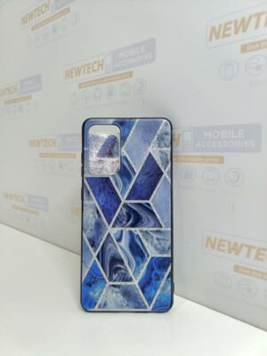 Marble Frosted Fashion TPU SAM A72 Cover – Dark Blue Square