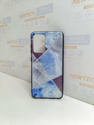 Marble Frosted Fashion TPU SAM A72 Cover – Light Blue Square
