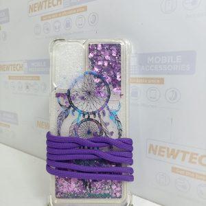 Hybrid Hard Acrylic + TPU SAM A72 Dreamcatcher Printed Cover With Lanyard Quickstand Glitters