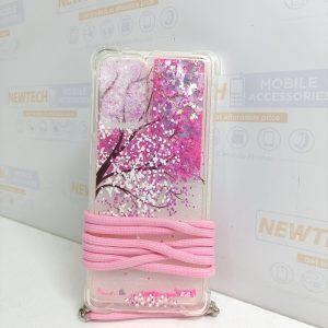 Hybrid Hard Acrylic + TPU Samsung Galaxy A72 Tree Printed Cover With Lanyard Quickstand Glitters