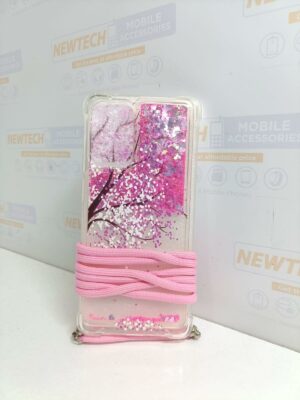 Hybrid Hard Acrylic + TPU SAM A72 Tree Printed Cover With Lanyard Quickstand Glitters