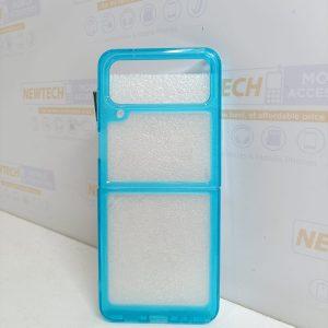 Acrylic + TPU Hybrid Cover for SAM Z Flip 4 5G – Transparent Blue