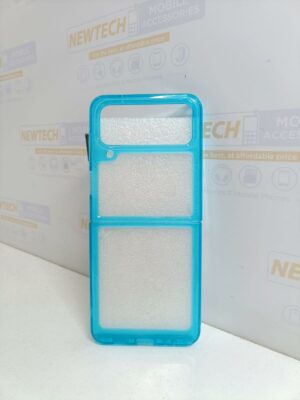 Acrylic + TPU Hybrid Cover for SAM Z Flip 4 5G – Transparent Blue