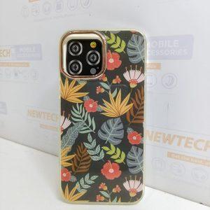 Qi Yang iP 13 Pro Max Floral Pattern Cover – Black