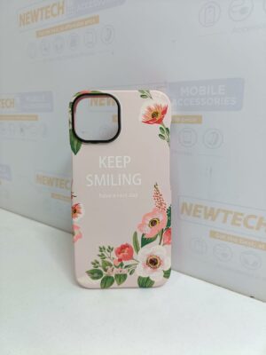 Kutis iP 14 Pro Keep Smiling Printed Cover – Pink
