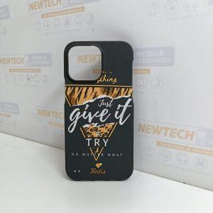 Kutis iP 14 Give it a try Printed Cover – Black