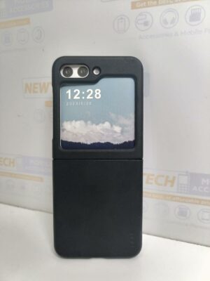 Piblue SAM Z Flip 5 Leather Flagship Cover Plus – Black