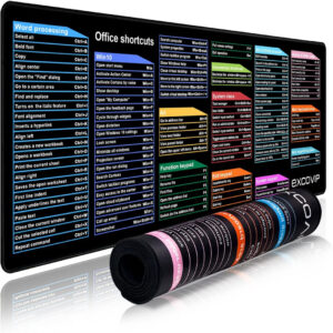EXCO Rubber Gaming Mouse Pad with Keyboard Shortcuts 90 x 40 x 0.2cm – Black