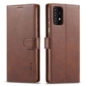 LC.IMEEKE PU Leather SAM A53 5G Cover – Brown