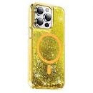 Green Lion iP 14 Magnetic Happiness 3D Glitter Resin Cover – Gold (GNMGRC14GD)