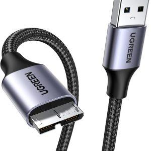 UGREEN USB 3.0 to Micro B Nylon Braided Data Cable 1m – Black