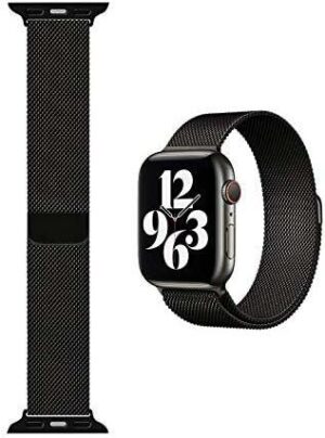 WIWU Minalo Stainless Steel Watchband for iWatch 42/44mm – Black