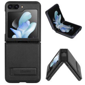 NILLKIN Qin Series Leather Flip Cover for Galaxy Z Flip 5 5G- Black
