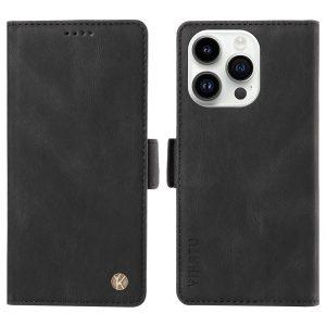 YIKATU Leather Flip iPhone 15 Pro Max Cover – Black (YK-005)