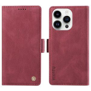 YIKATU Leather Flip iPhone 15 Pro Cover – Red (YK-005)
