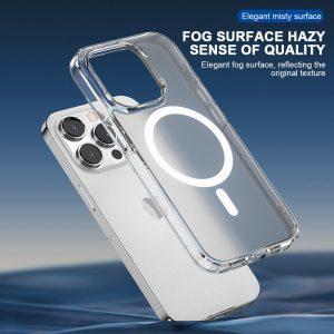 Hybrid Magsafe Hard PC+TPU Matte Cover for iPhone 15 Pro Max – Clear