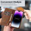 LC.IMEEKE Leather Stand Cover iPhone 15 Pro Max - Brown - Image 3