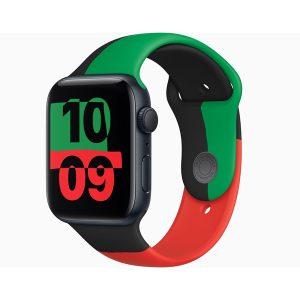 Apple Watch Sport Rubber Strap Black Unity Colour 44MM