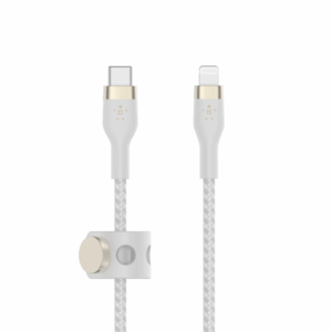 (CAA011bt3MWH) Belkin BOOST CHARGE™PRO Flex USB-C to Lightning Cable_Braided Silicone 3M – White