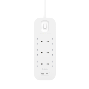 Belkin Connect Surge with USB-C and USB-A Ports 18W 6x AC Outlet – White (SRB002ar2M)