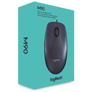 LOGITECH M90 USB Corded Mouse - Gray/Black