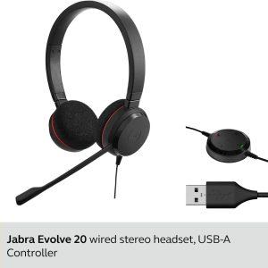 Jabra Evolve 20 MS Stereo Headset USB Professional Black