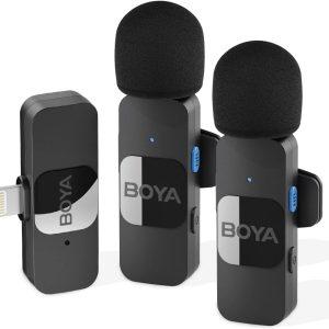 Boya BY-V2 Ultra Compact Wireless Microphone For iPhone – Black