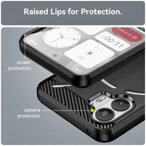 Carbon Fiber Texture Cover For Nothing Phone 2 – Black