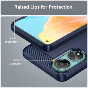 Carbon Fiber Texture Cover Oppo A78 4G – Blue