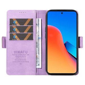 YIKATU Leather Flip Cover with Wallet Redmi 12 4G – Purple (YK-005)
