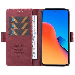 YIKATU Leather Flip Cover with Wallet Redmi 12 4G – Red (YK-005)