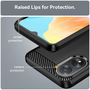 Carbon Fiber Texture Cover Oppo A38 4G – Black