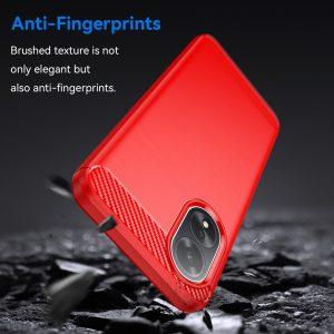Carbon Fiber Texture Cover Oppo A38 4G –  Red