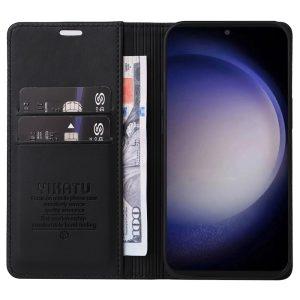 YIKATU Leather Flip Cover with Wallet Samsung Galaxy S23 FE – Black (YK-001)