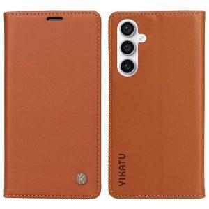 YIKATU Leather Flip Cover with Wallet Samsung Galaxy S23 FE – Brown (YK-001)