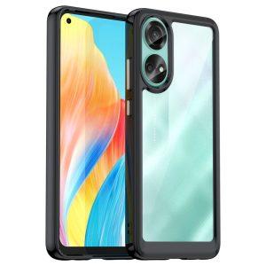 Hybrid TPU+Acrylic Transparent Cover Oppo A78 4G -Black
