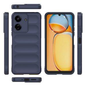 Magic Shield TPU + Flannel Cover for Xiaomi Redmi 13C / Poco C65 4G – Dark Blue