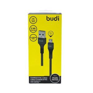 Budi Data Cable Micro 1M 2.4A -Black DC210M10B