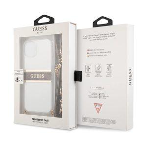 Guess PC/TPU Transparent Cover With Crossbody Chain For iP 13 Pro – Gold